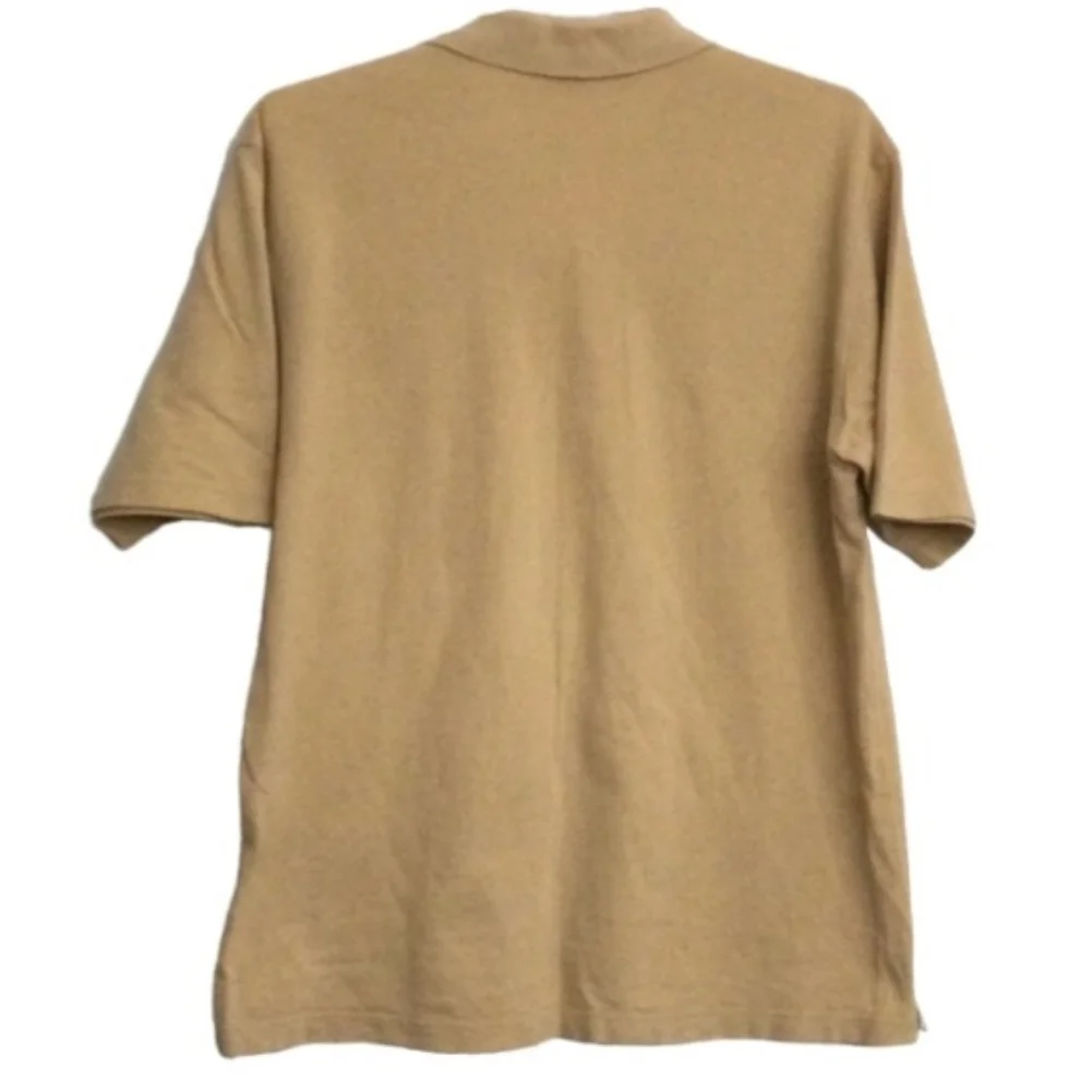 Vintage Men’s Burberry Cotton Polo Shirt Large Pale Gold EUC